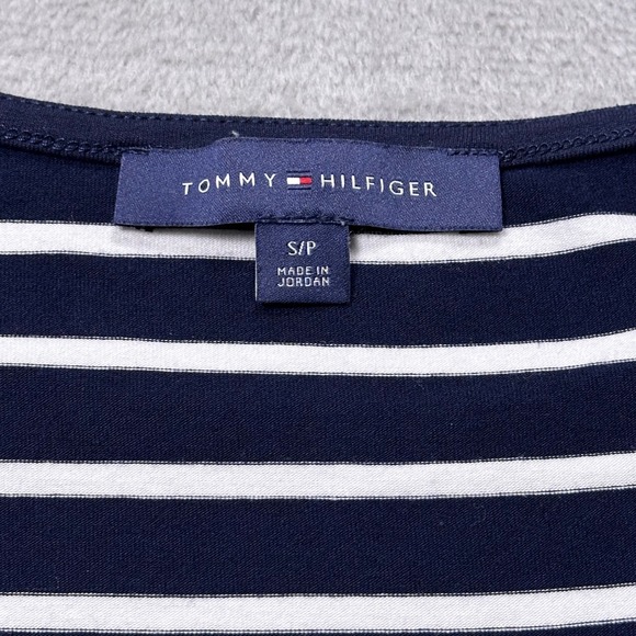 Tommy Hilfiger Coastal Chic Stripe Boat Neck Top Navy White Red Trim Women's S‎ - Picture 4 of 14